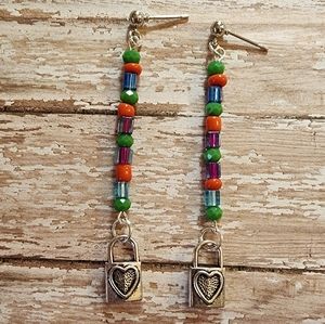 3" Beaded Earrings with Sterling Silver Charm
